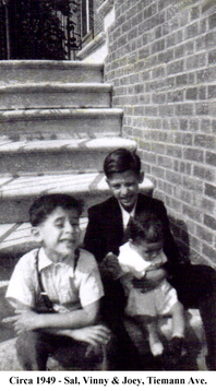 Circa 1949 - Sal, Vinny & Joey,   Tiemann Ave.