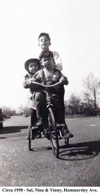 Circa 1950 - Sal, Nina & Vinny,   Hammersley Ave.